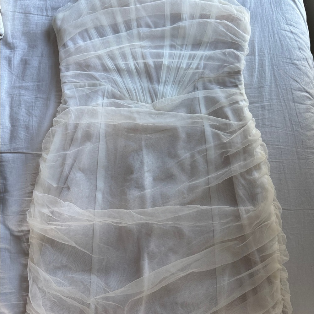 White Fox Boutique Cream Strapless Dress
